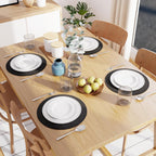 Ronde placemats – geribbeld katoen – diameter 32 cm, set van 4