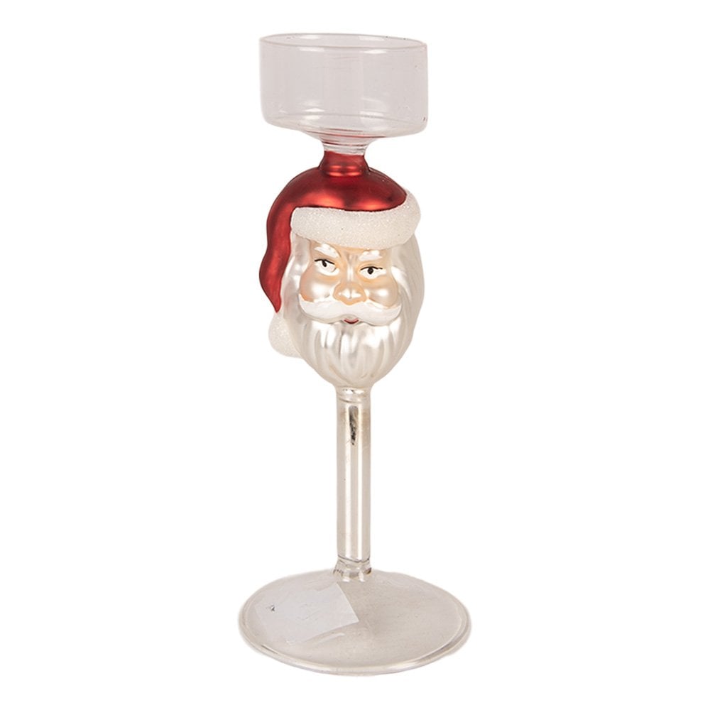 Waxinelichthouder Ø 7x20 cm Transparant Glas Kerstman