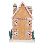 Gingerbread house met LED 17x12x25 cm Bruin Kunststof