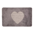 Badmat 78x48x1 cm Grijs Polyester Hart