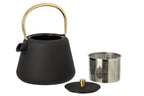 J-Line theepot - ijzer - zwart/goud
