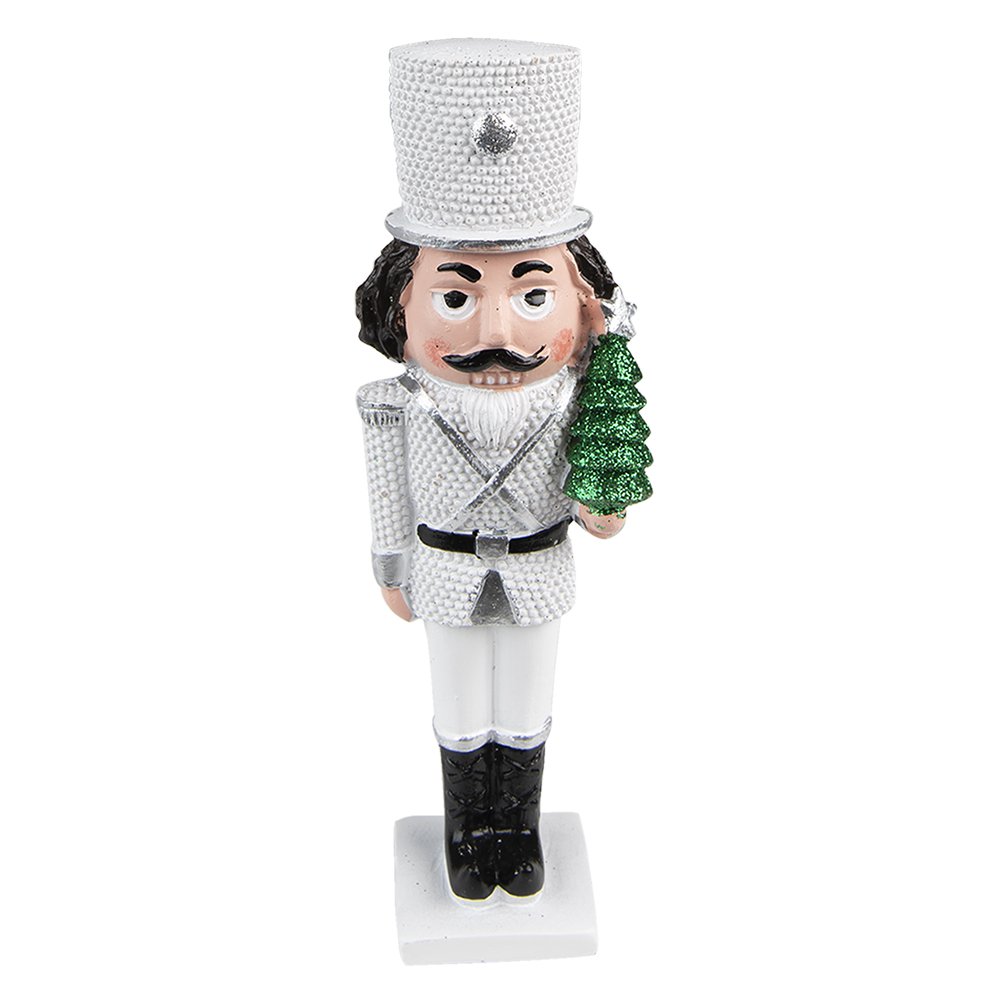 Beeld Notenkraker 19 cm Wit Kunststof Kerstdecoratie