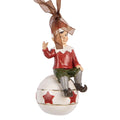 Kersthanger Elf 5x5x10 cm Rood Kunststof