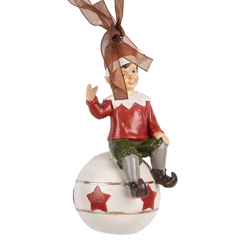 Kersthanger Elf 5x5x10 cm Rood Kunststof