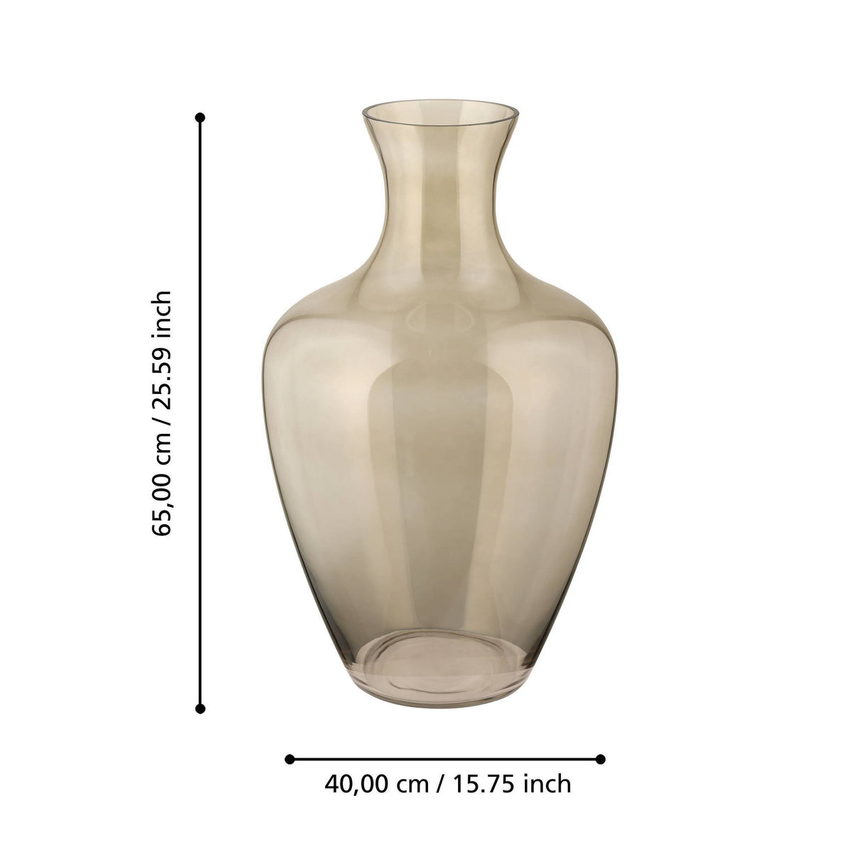 Vaas Longkali Bruin 40x65 cm