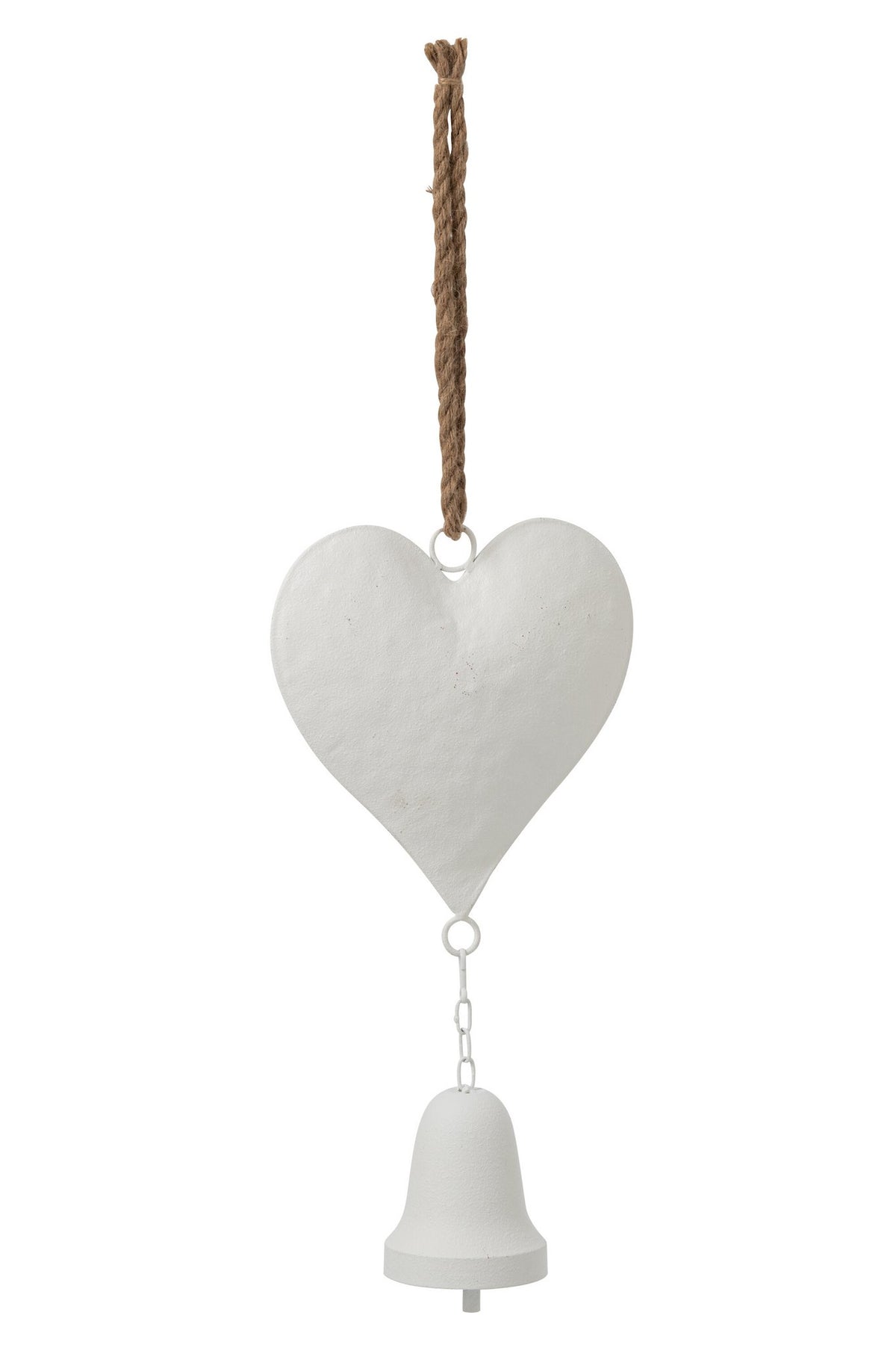 J-Line Hangend hart - ijzer - wit
