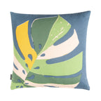 Monstera kussen blauw 45x45cm