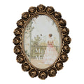 Fotolijst ovaal rozen hars goud 15x2,3x20cm