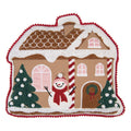 Sierkussen Gingerbread house 40x36x4 cm Bruin Polyester Huizen