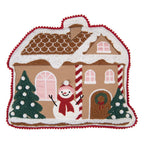 Sierkussen Gingerbread house 40x36x4 cm Bruin Polyester Huizen