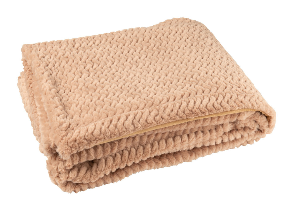 J-Line deken - polyester - camel