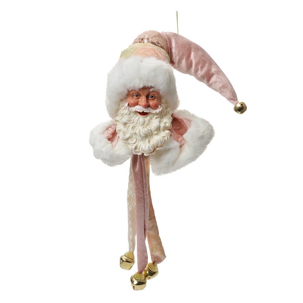 KERSTHanger Kerstman 70 cm Roze Textiel