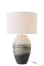 J-Line tafellamp Rolph - keramiek - zwart/beige