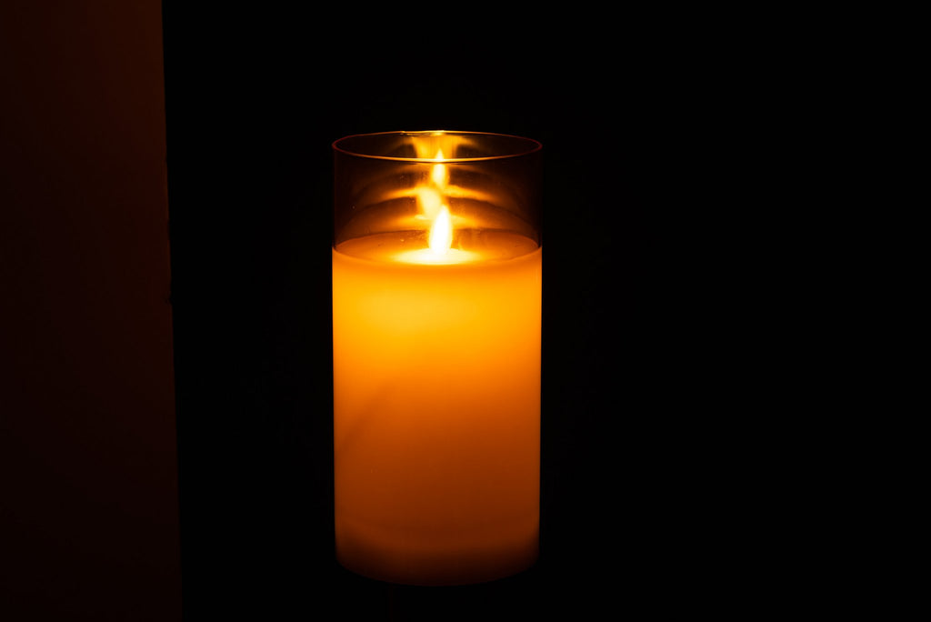 J-Line lamp Blinkend - glas - goud - medium - LED lichtjes
