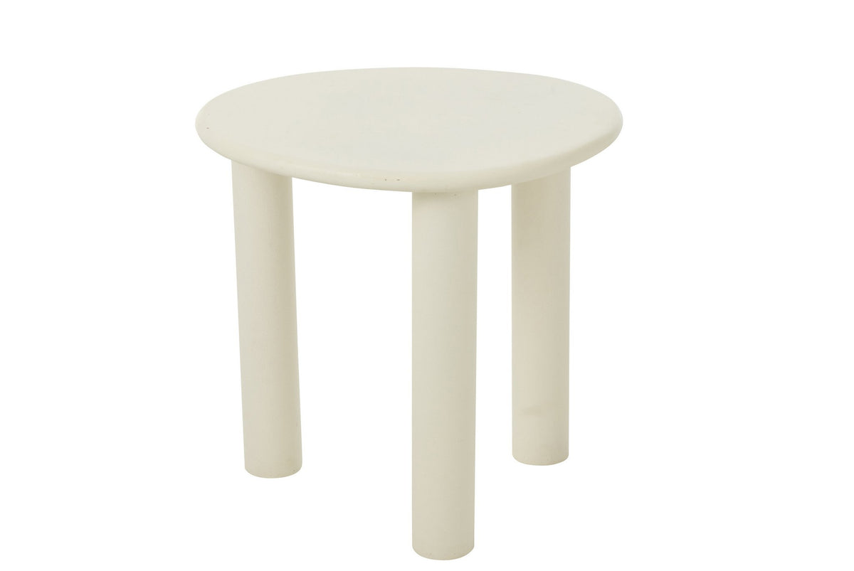 J-Line bijzettafel Bali - hout - wit - small