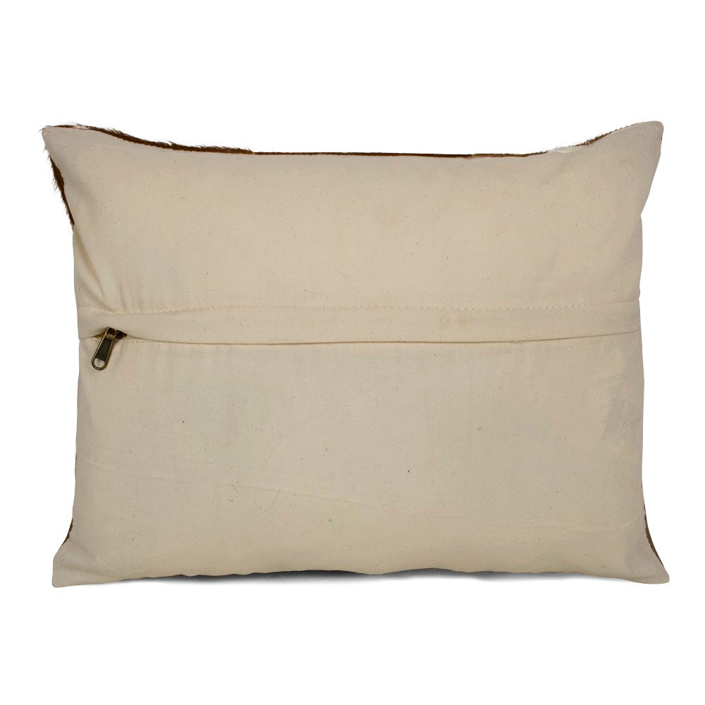 Half kussen dekensteek koe bruin/wit 35x45cm
