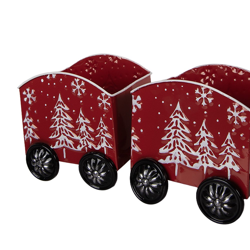 Kerstdecoratie Beeld Trein 64x13x21 cm Rood Metaal
