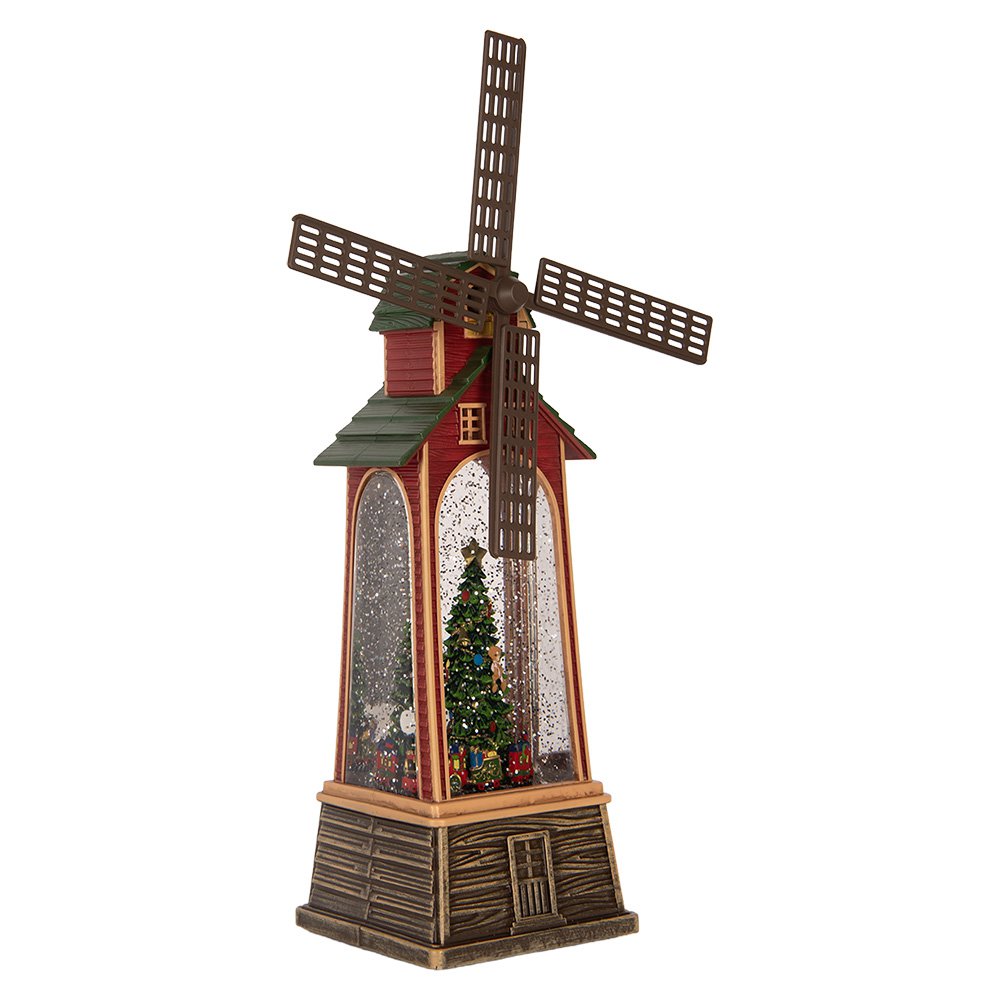 Kerstdecoratie met LED-verlichting en muziek 11x11x28 cm / 3xAA Bruin Kunststof