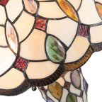 Tiffany Tafellamp Ø 40x60 cm Beige Bruin Glas Tiffany Bureaulamp