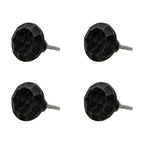 Deurknop set van 4 Ø 4 cm Zwart ijzer Meubelknop