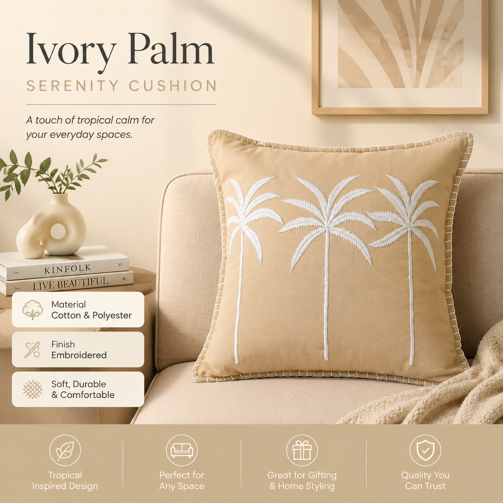 Ivoor Palm Serenity kussen