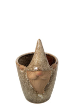 J-Line bloempot Kabouter - steengoed - beige - small