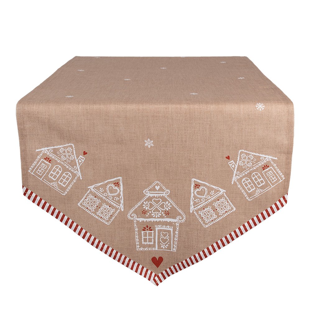 Tafelloper 50x160 cm Bruin Katoen Gingerbread house