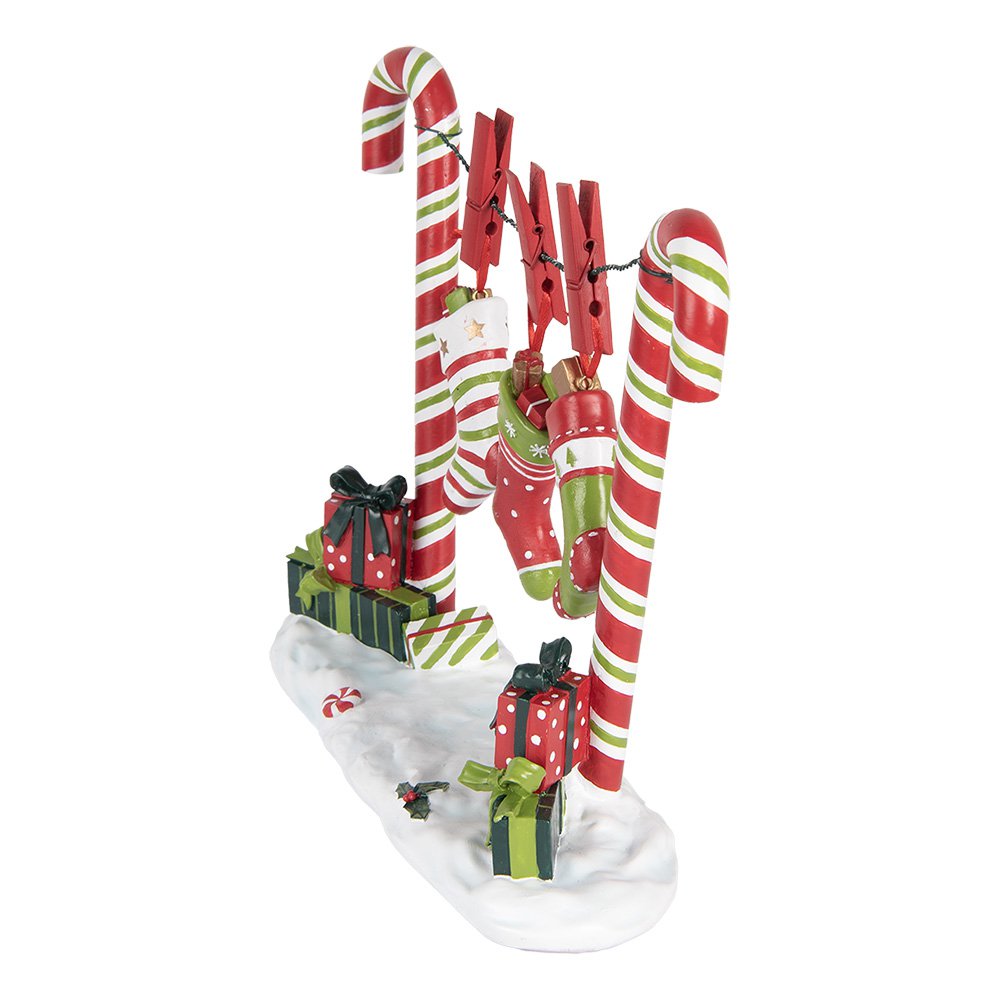 Kerstdecoratie Beeld Zuurstok 32x10x25 cm Rood Kunststof