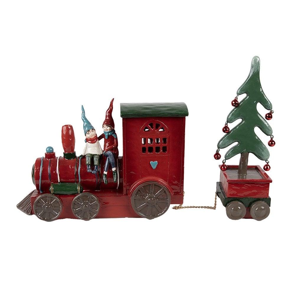 Kerstdecoratie met LED-verlichting Trein 30x7x21 cm Rood Kunststof