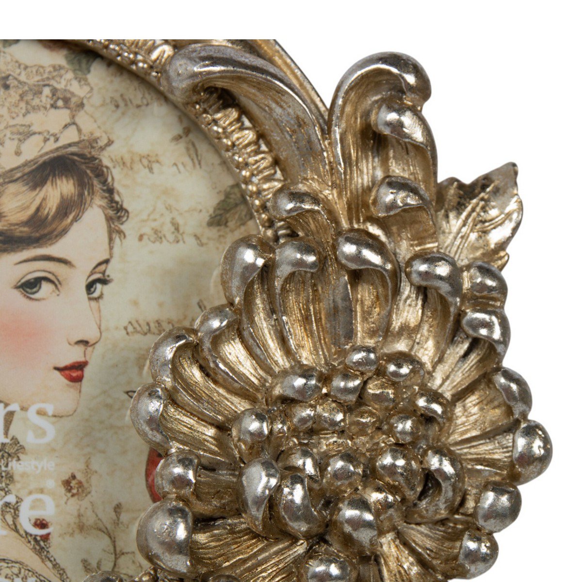 Fotolijst rond vlinder hars zilver 13,5x3,7x17cm