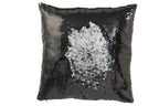J-Line Kussen Omkeerbaar Sequin Zwart/Zilver