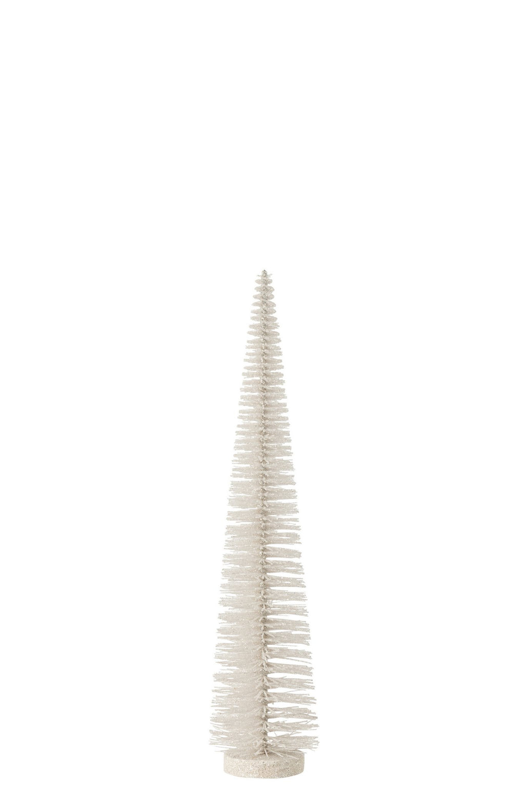 J-Line decoratie Kerstboom Glitter - kunststof - wit medium