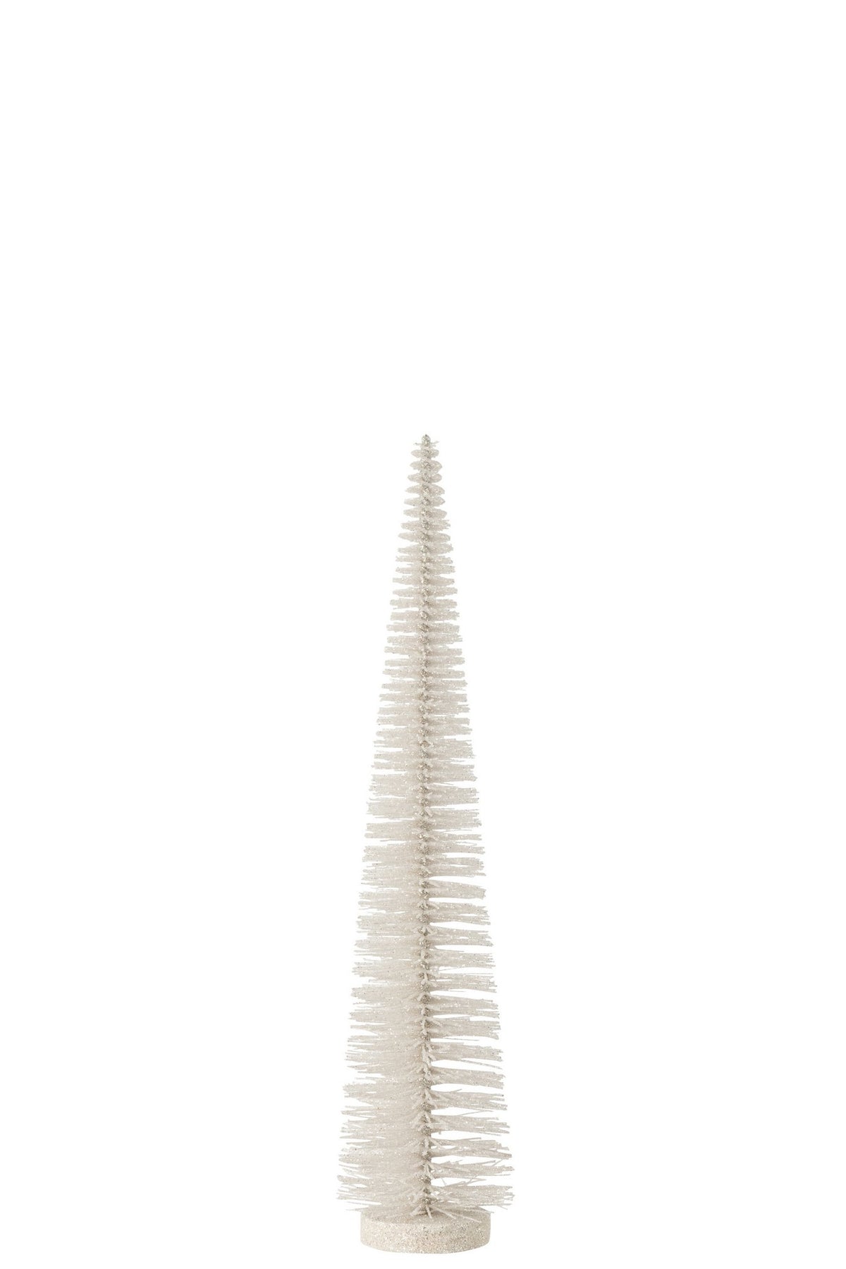 J-Line decoratie Kerstboom Glitter - kunststof - wit medium