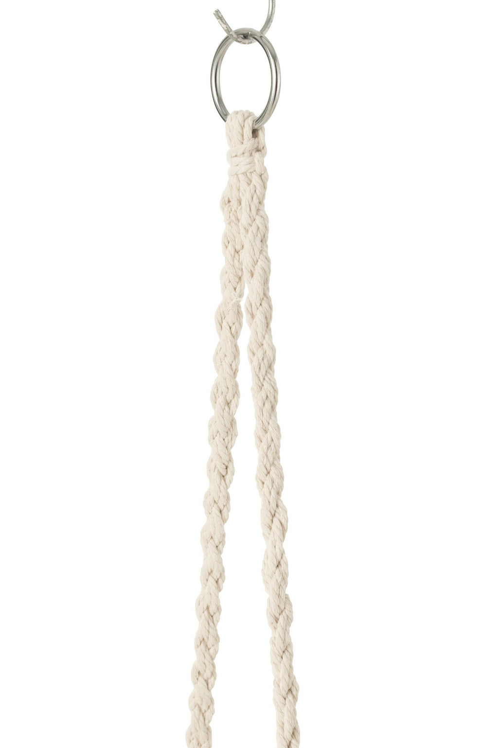 J-Line hangstoel Macramé + Kwastjes - polyester - beige
