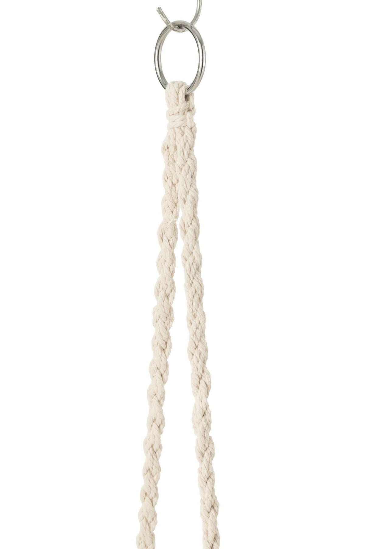 J-Line hangstoel Macramé + Kwastjes - polyester - beige