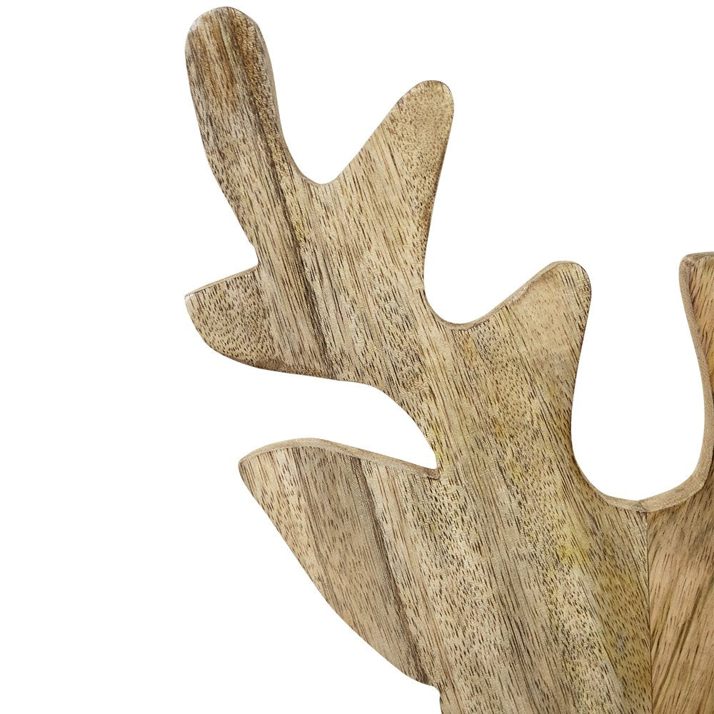 Staand hert mango hout h60 d15x26cm