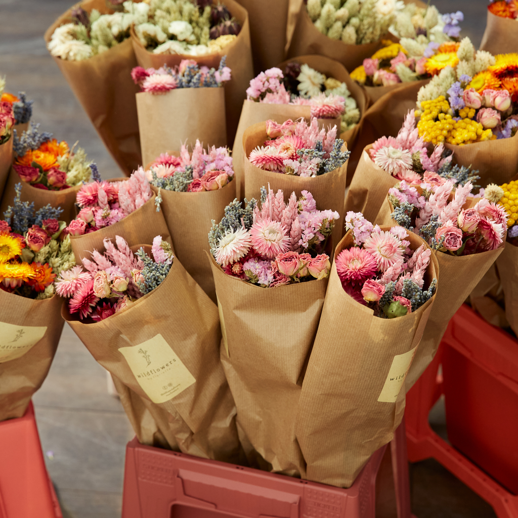 Market More droogbloemenboeket – roze