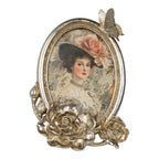 Fotolijst ovaal vlinder hars zilver 14,3x4x20,4cm