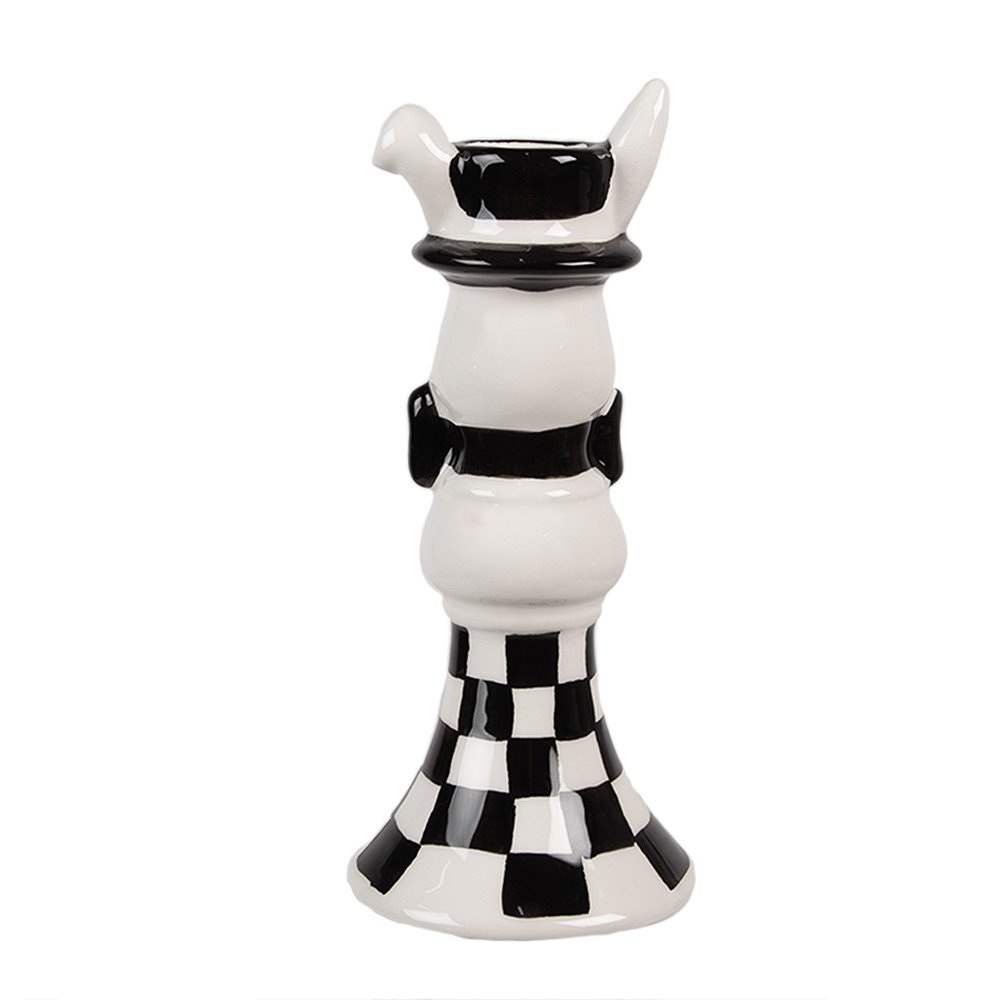 Kandelaar Konijn 17 cm Wit Zilverkleurig Keramiek