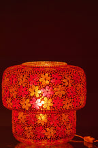 J-Line tafellamp Mozaïek - glas - roze/oranje - L