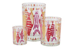 J-Line theelichthouder Vis - glas - roze/oranje - L