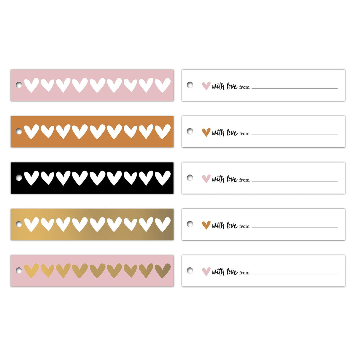 Ethnic Hearts Ribbon cadeaulabels - 100 stuks