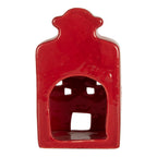 Waxinelichthouder Huis 8x7x13 cm Rood Keramiek