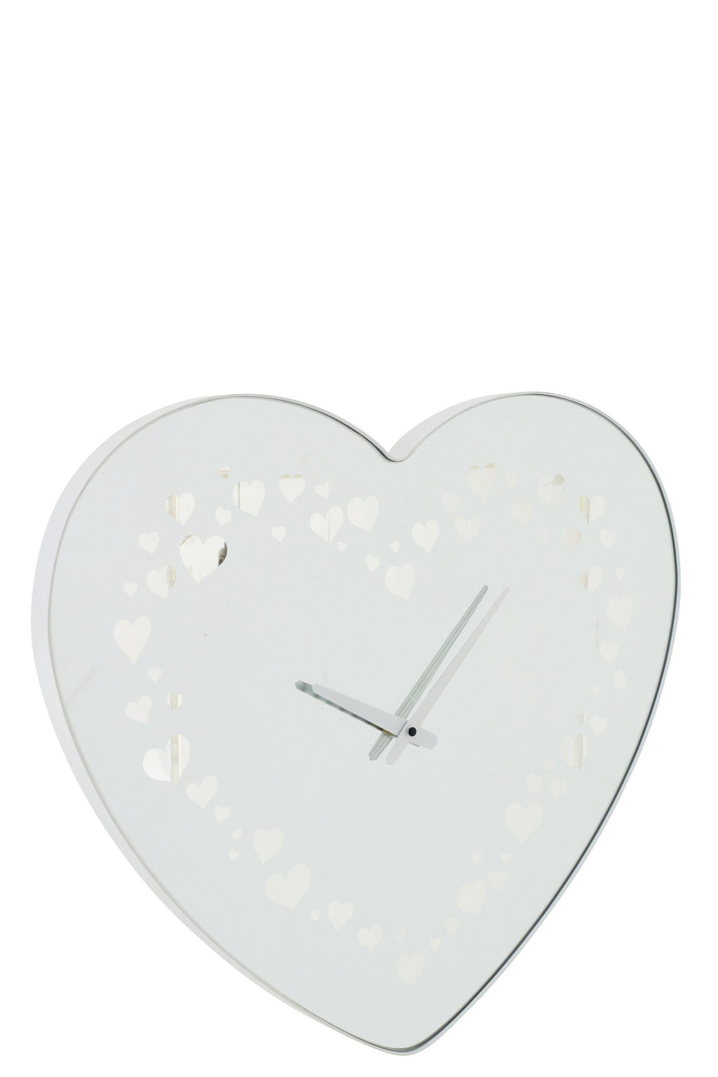 J-Line klok Hart - glas - wit