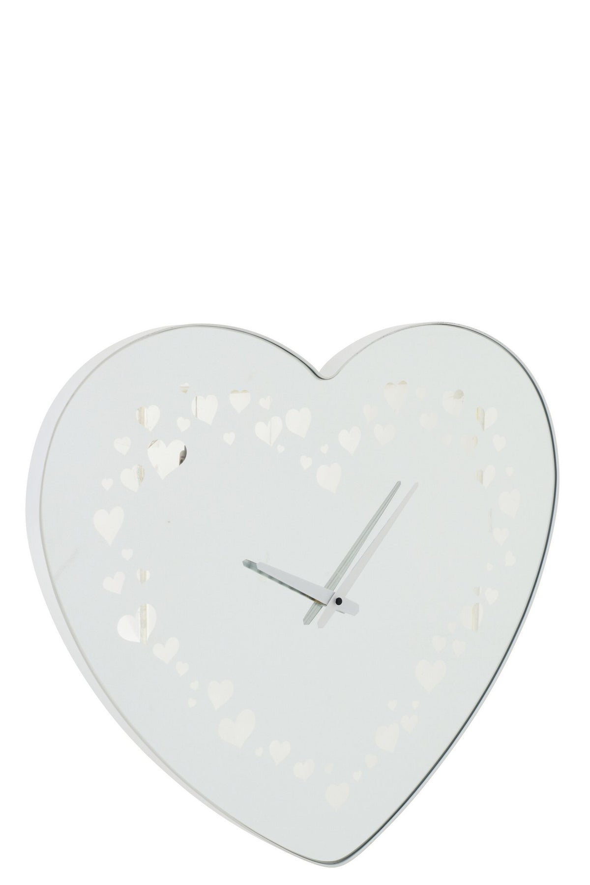 J-Line klok Hart - glas - wit