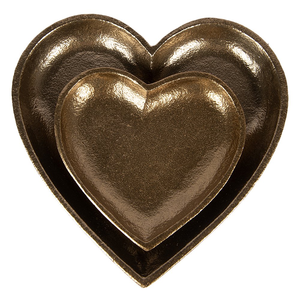 Decoratie schaal Hart 21x21x2 cm Goudkleurig Aluminium