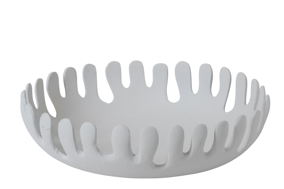 J-Line decoratieve schaal - aluminium - wit
