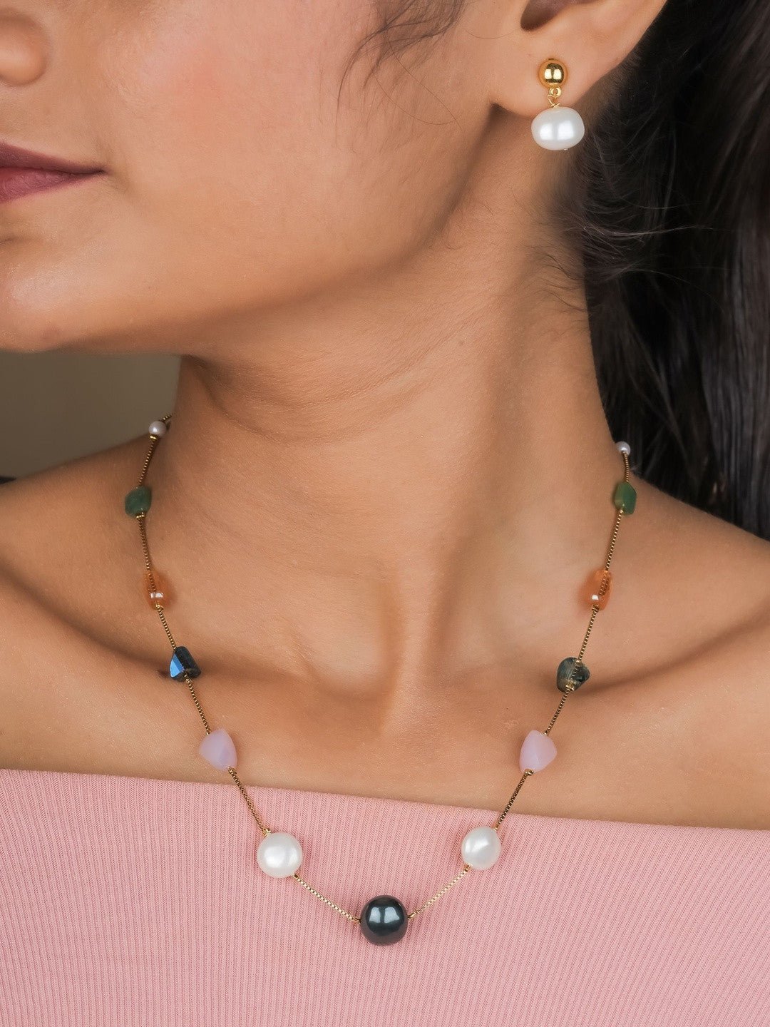Messing vergulde ketting – sieraden voor de detailhandel – verfraaid met kristallen