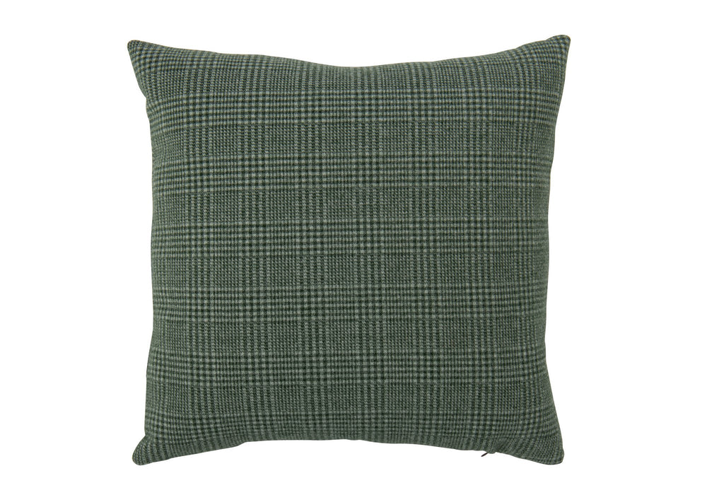 J-Line Kussen met ruitmotief - polyester - groen