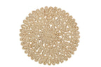 J-Line placemat Rond Bloem + Cirkels - jute - naturel
